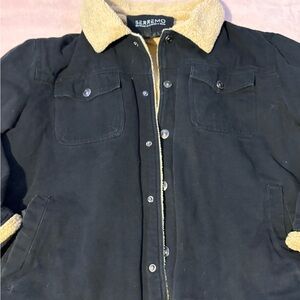 Black Field Jacket with Tan Lining